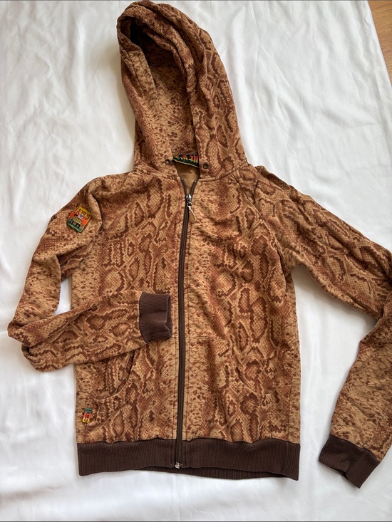 L.A.M.B. Tops - L.A.M.B.  Snake-Print Zip Hoodie